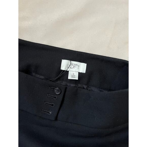 Loft Julie Black Crepe Straight Leg Dress Pants Size 0 - Picture 3 of 4
